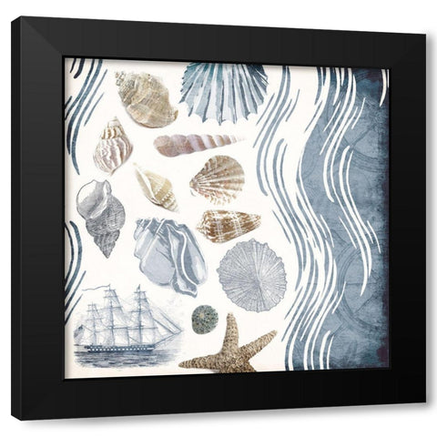 Coastal Waves Mate Black Modern Wood Framed Art Print with Double Matting by Grey, Jace