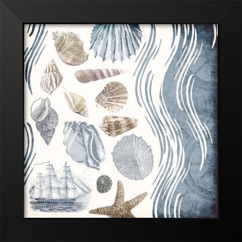 Coastal Waves Mate Black Modern Wood Framed Art Print by Grey, Jace