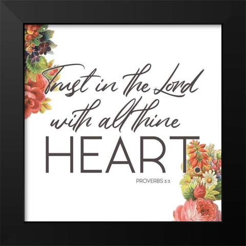 All Thin Heart Black Modern Wood Framed Art Print by Grey, Jace