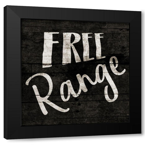 Free Range Black Modern Wood Framed Art Print with Double Matting by Grey, Jace