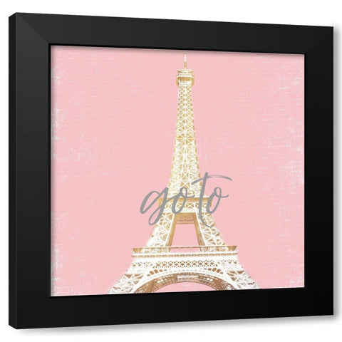 Paris Go To Black Modern Wood Framed Art Print by Grey, Jace