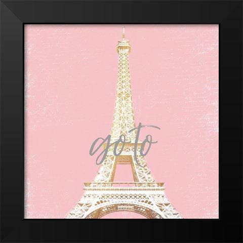 Paris Go To Black Modern Wood Framed Art Print by Grey, Jace