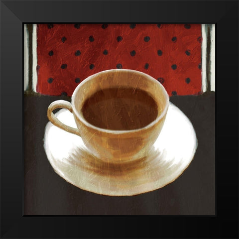 Cup Of Coffee Black Modern Wood Framed Art Print by Grey, Jace