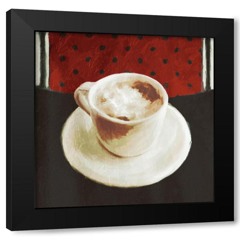 Cup Of Espresso Black Modern Wood Framed Art Print by Grey, Jace
