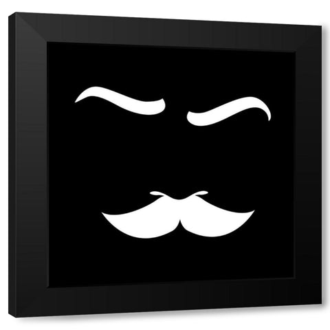 ReHis Face Black Modern Wood Framed Art Print with Double Matting by Grey, Jace