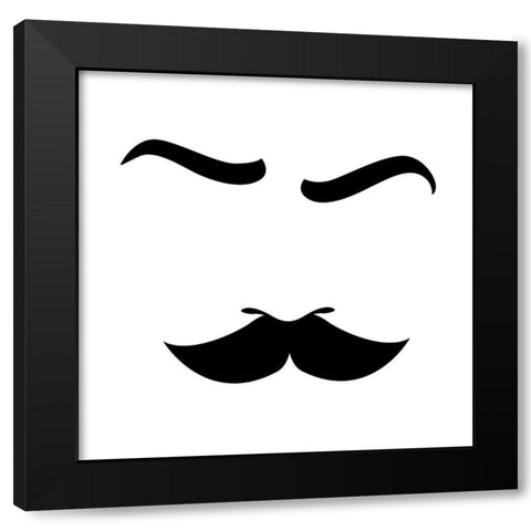 His Face Black Modern Wood Framed Art Print with Double Matting by Grey, Jace