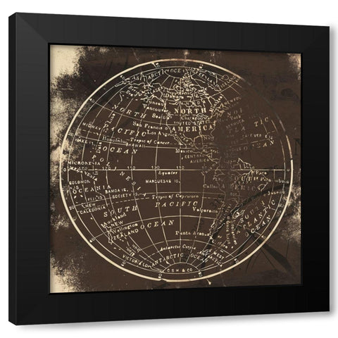 Brown Matte World Side A Black Modern Wood Framed Art Print by Grey, Jace