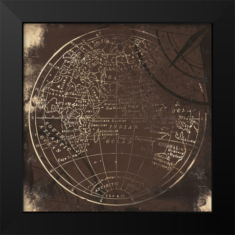 Brown Matte World Side B Black Modern Wood Framed Art Print by Grey, Jace