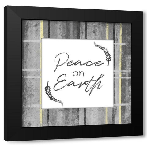 Peace On Earth Black Modern Wood Framed Art Print by Grey, Jace