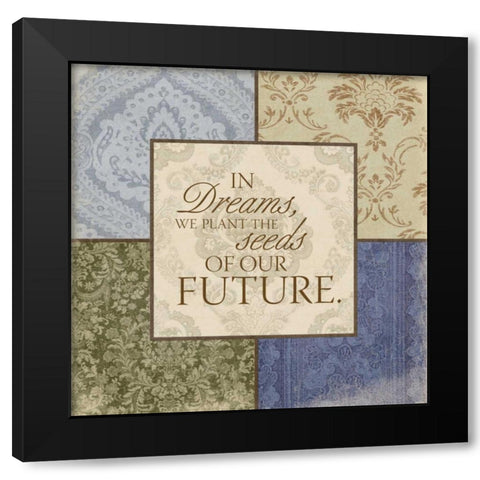 Seeds of the future Black Modern Wood Framed Art Print by Grey, Jace