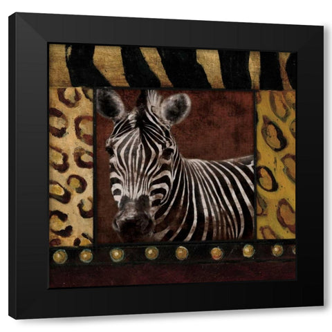Zebra bordered Black Modern Wood Framed Art Print by Grey, Jace