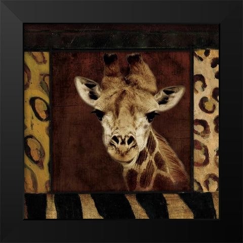Giraffe No Circles Black Modern Wood Framed Art Print by Grey, Jace