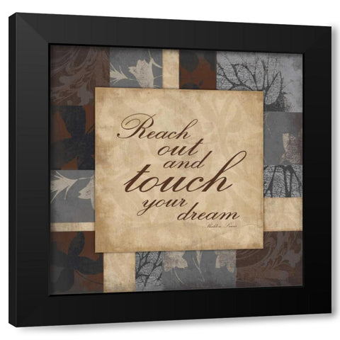 Reach out Black Modern Wood Framed Art Print by Grey, Jace