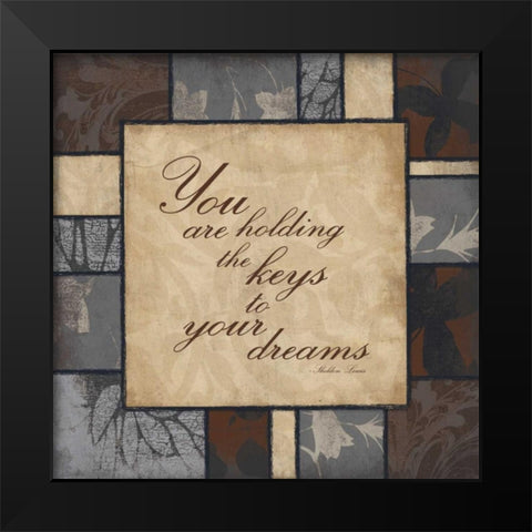 keys to your dreams Black Modern Wood Framed Art Print by Grey, Jace