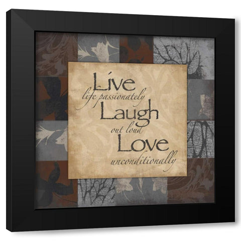 Live Black Modern Wood Framed Art Print with Double Matting by Grey, Jace