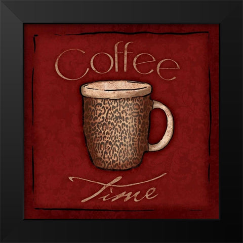Coffee time Black Modern Wood Framed Art Print by Grey, Jace