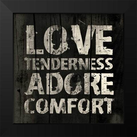 Love Black Modern Wood Framed Art Print by Grey, Jace