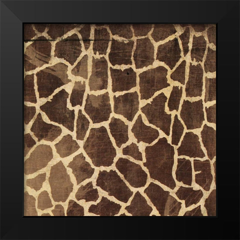 Giraffe pattern Black Modern Wood Framed Art Print by Grey, Jace