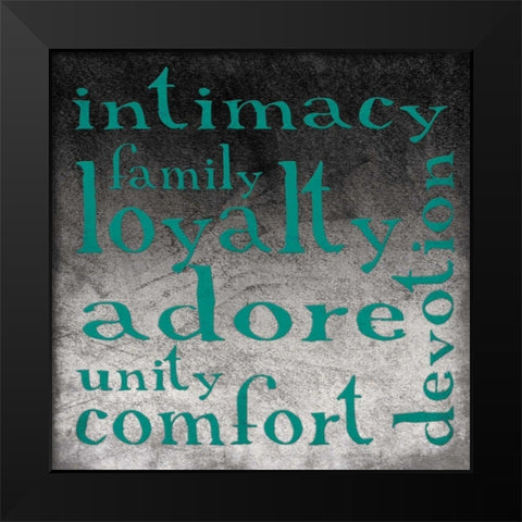 FAMILY Black Modern Wood Framed Art Print by Grey, Jace