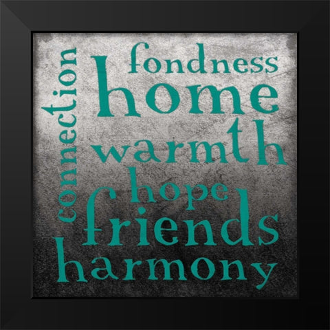 FRIENDS Black Modern Wood Framed Art Print by Grey, Jace