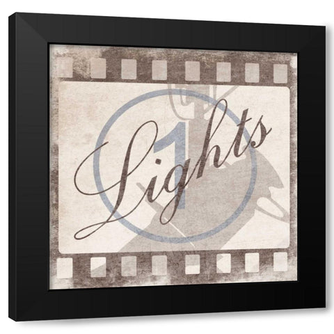 Lights Black Modern Wood Framed Art Print with Double Matting by Grey, Jace