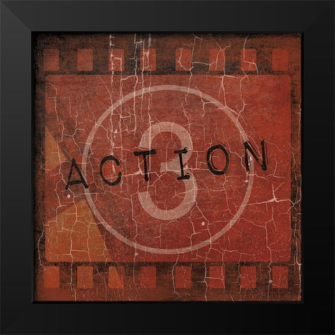 Cinema red Black Modern Wood Framed Art Print by Grey, Jace