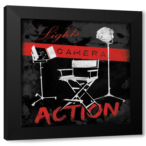 Action Black Modern Wood Framed Art Print with Double Matting by Grey, Jace
