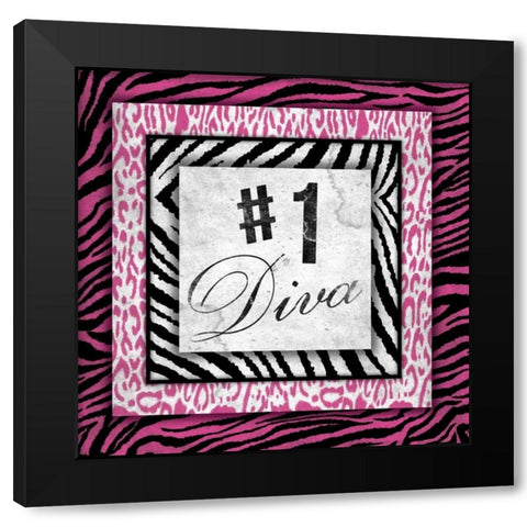 diva Black Modern Wood Framed Art Print by Grey, Jace