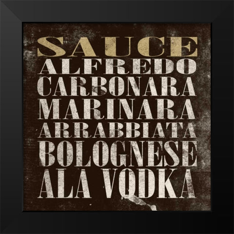 Sauce Black Modern Wood Framed Art Print by Grey, Jace