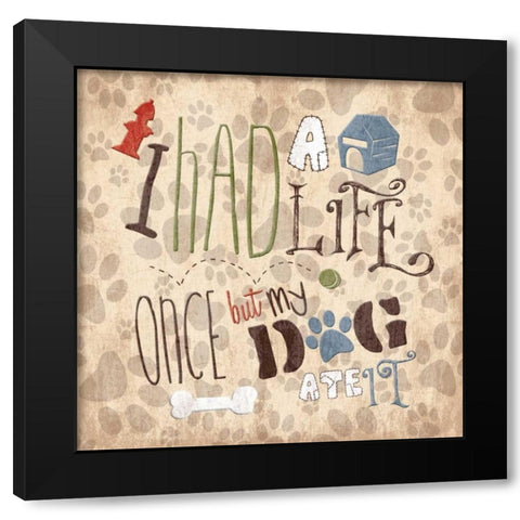 My Dog Black Modern Wood Framed Art Print with Double Matting by Grey, Jace