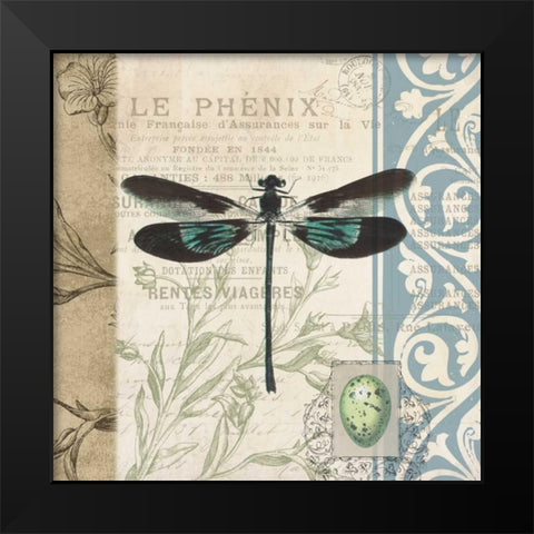 CART dragonfly Black Modern Wood Framed Art Print by Grey, Jace