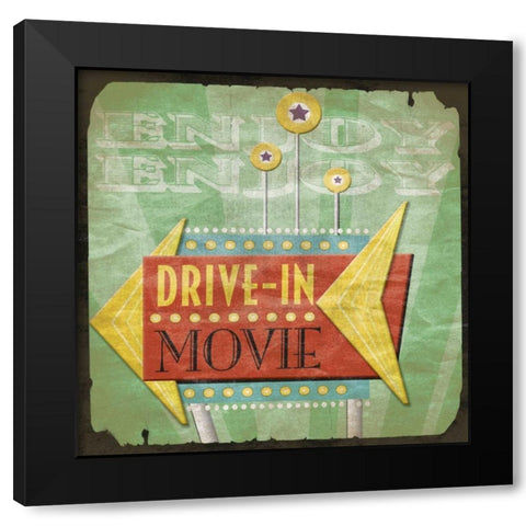 Drive in Black Modern Wood Framed Art Print with Double Matting by Grey, Jace