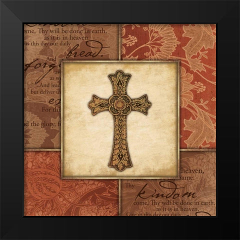 Cross Bordered Mate Black Modern Wood Framed Art Print by Grey, Jace