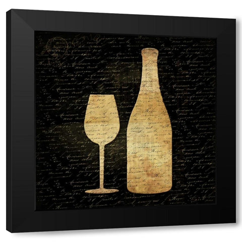 Wine Shadows B2 Black Modern Wood Framed Art Print by Grey, Jace