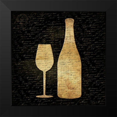 Wine Shadows B2 Black Modern Wood Framed Art Print by Grey, Jace