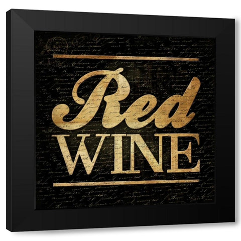 Red Wine A Black Modern Wood Framed Art Print by Grey, Jace