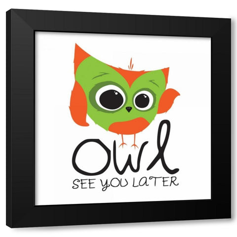 Owl See Black Modern Wood Framed Art Print by Grey, Jace