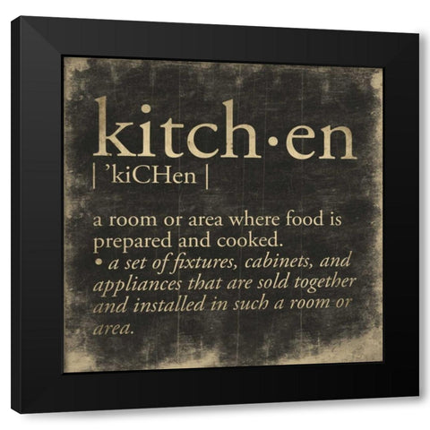 Kitchen Definition Black Modern Wood Framed Art Print by Grey, Jace
