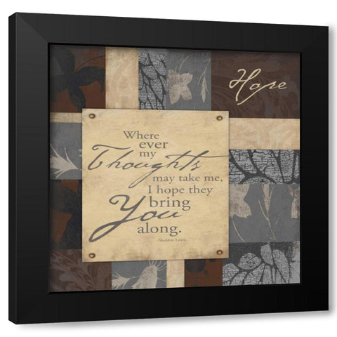 Hope 2 Black Modern Wood Framed Art Print with Double Matting by Grey, Jace