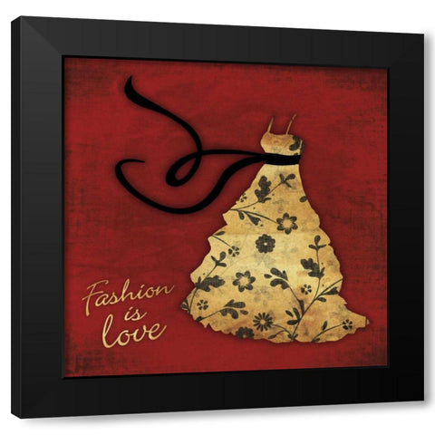 Fashion Is Love Black Modern Wood Framed Art Print by Grey, Jace