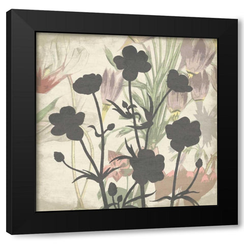 Floral Silo Black Modern Wood Framed Art Print with Double Matting by Grey, Jace