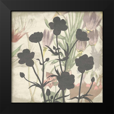 Floral Silo Black Modern Wood Framed Art Print by Grey, Jace