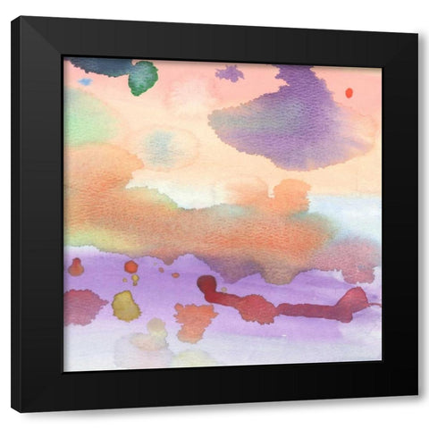 Watercolored Black Modern Wood Framed Art Print with Double Matting by Grey, Jace