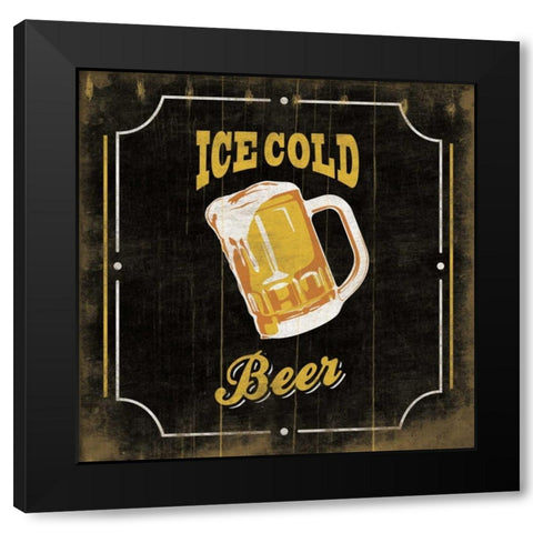Ice Cold Black Modern Wood Framed Art Print by Grey, Jace