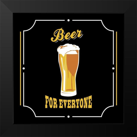 Beer 2 Black Modern Wood Framed Art Print by Grey, Jace