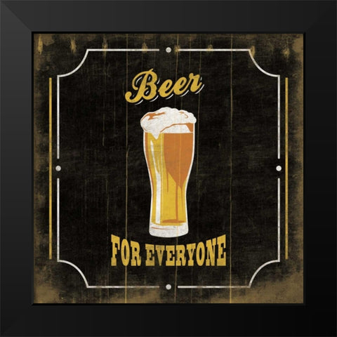 Beer Black Modern Wood Framed Art Print by Grey, Jace