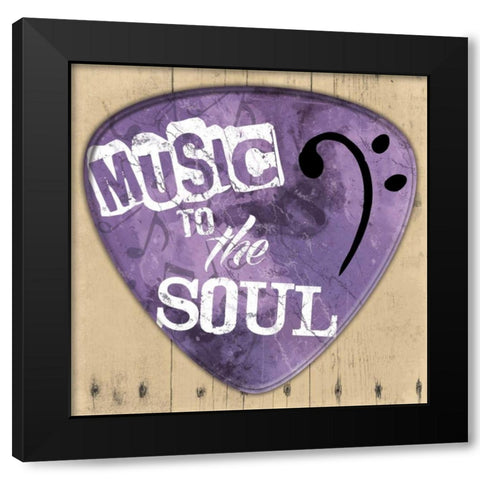 Music To The Soul Black Modern Wood Framed Art Print by Grey, Jace