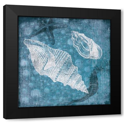 Shell Bubbles II Black Modern Wood Framed Art Print by Grey, Jace