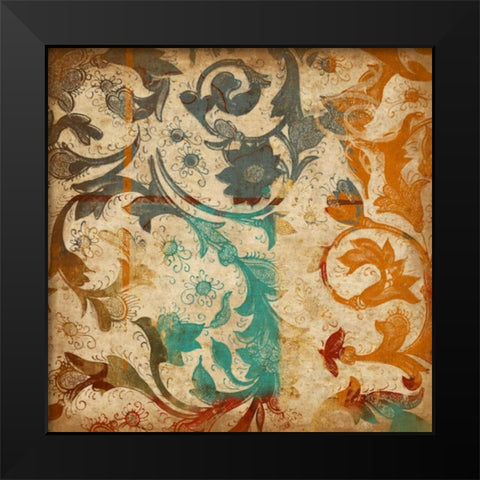 Abstract Florals Black Modern Wood Framed Art Print by Grey, Jace