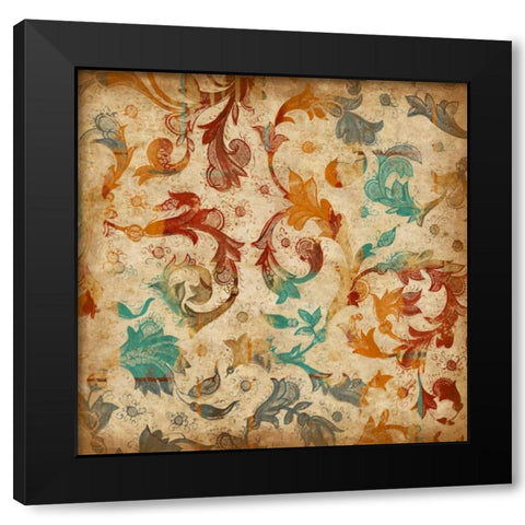 Abstract Florals 2 Mate Black Modern Wood Framed Art Print with Double Matting by Grey, Jace